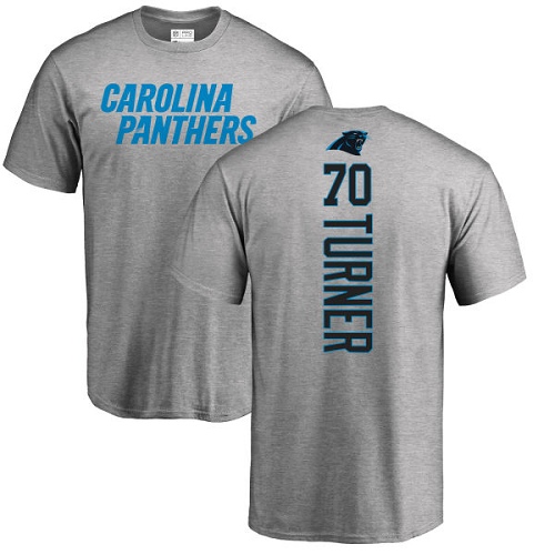 Carolina Panthers Men Ash Trai Turner Backer NFL Football #70 T Shirt->youth nfl jersey->Youth Jersey